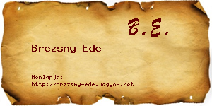 Brezsny Ede névjegykártya